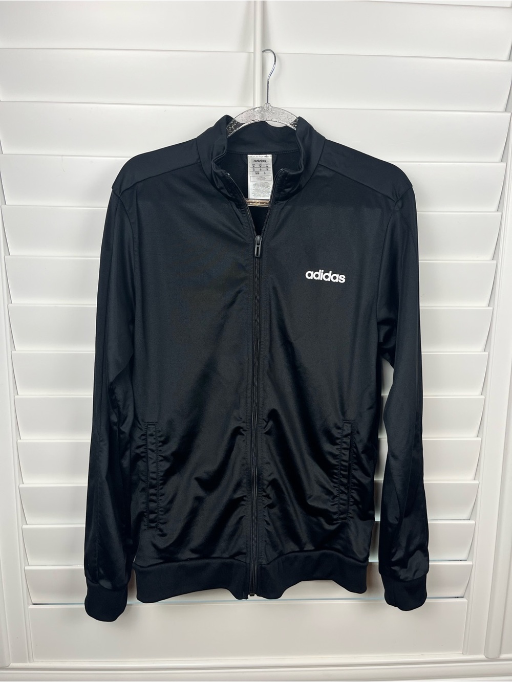Adidas Essentials Black Full Zip Track Jacket Athletic Activewear Mens size m